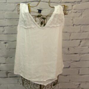 White Architect Sleeveless V-Neck Layered Top, Like New